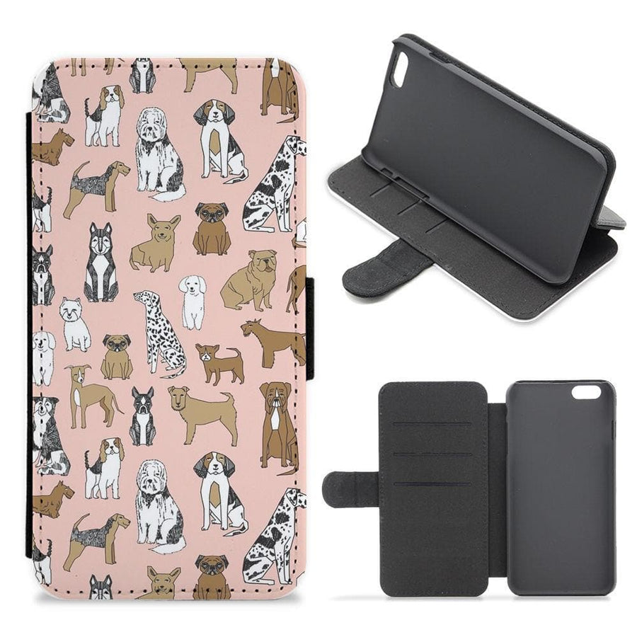 Dog Breeds - Animal Pattern Flip / Wallet Phone Case