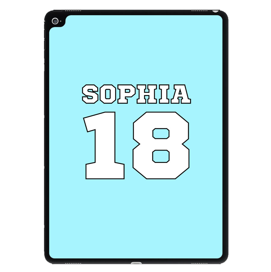 Light Blue - Personalised Football   iPad Case