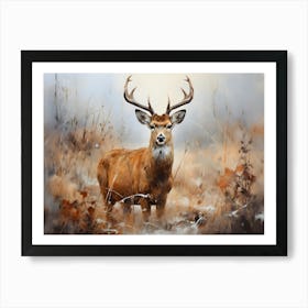 Deer In The Field Art Print