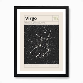 Virgo Zodiac Sign Constellation Art Print