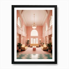 Retro Hotel Lobby Photography Wes Anderson Style Art Print