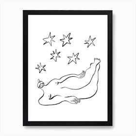 Nude With Stars Art Print