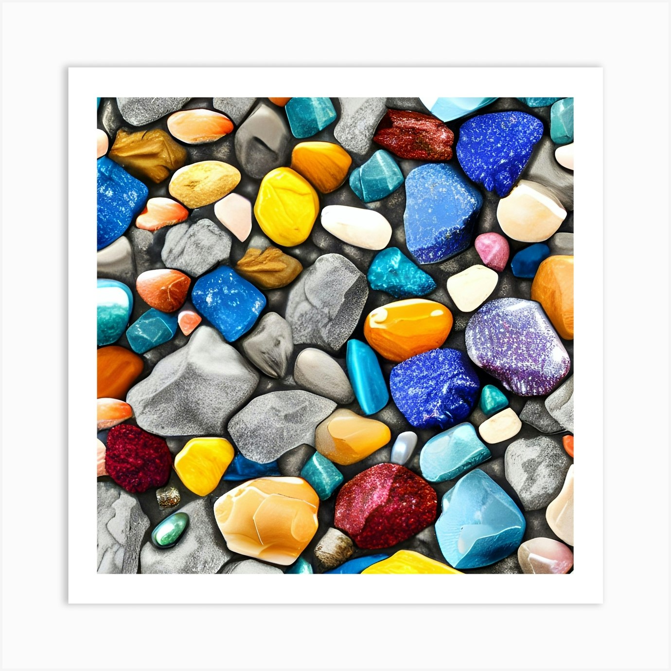 Pebbles Texture Art Print by NorFy - Fy