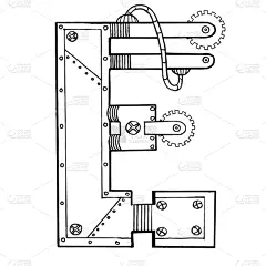 雕刻图像,机件,英文字母E,分离着色,白色,白色背景,字母,信函,图像