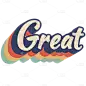 Retro Colorful Text Sticker