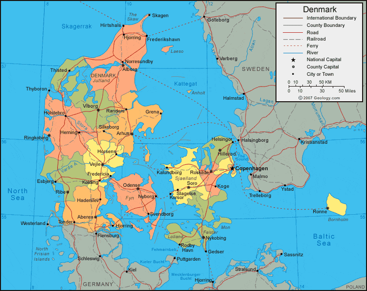 Jutland Peninsula On World Map