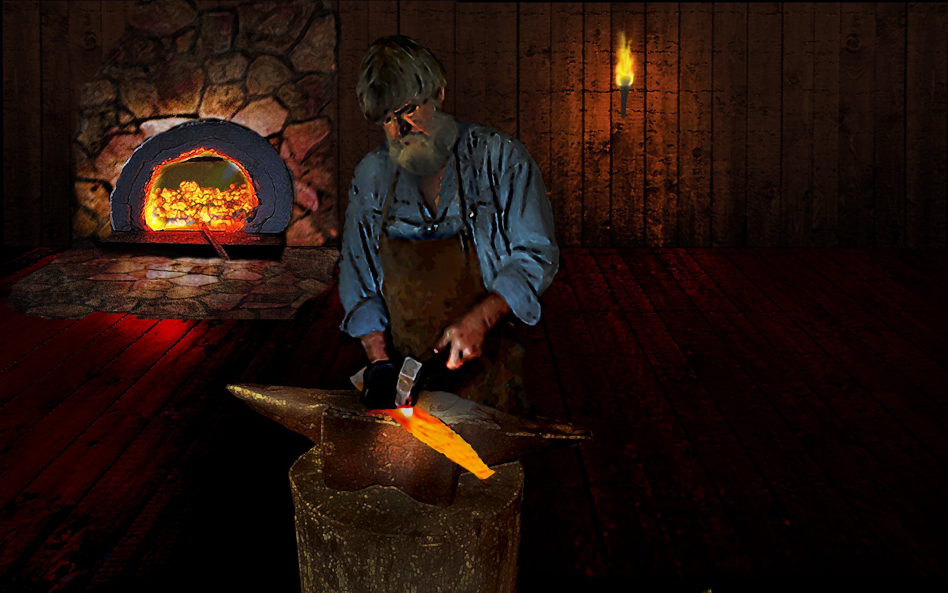 Blacksmith Forge Wallpaper