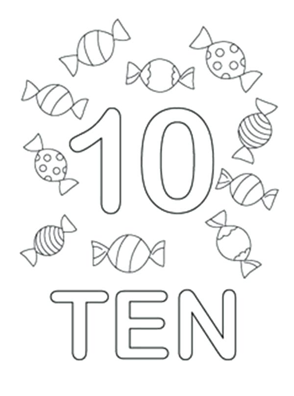 Printable Number Coloring Pages 1-10