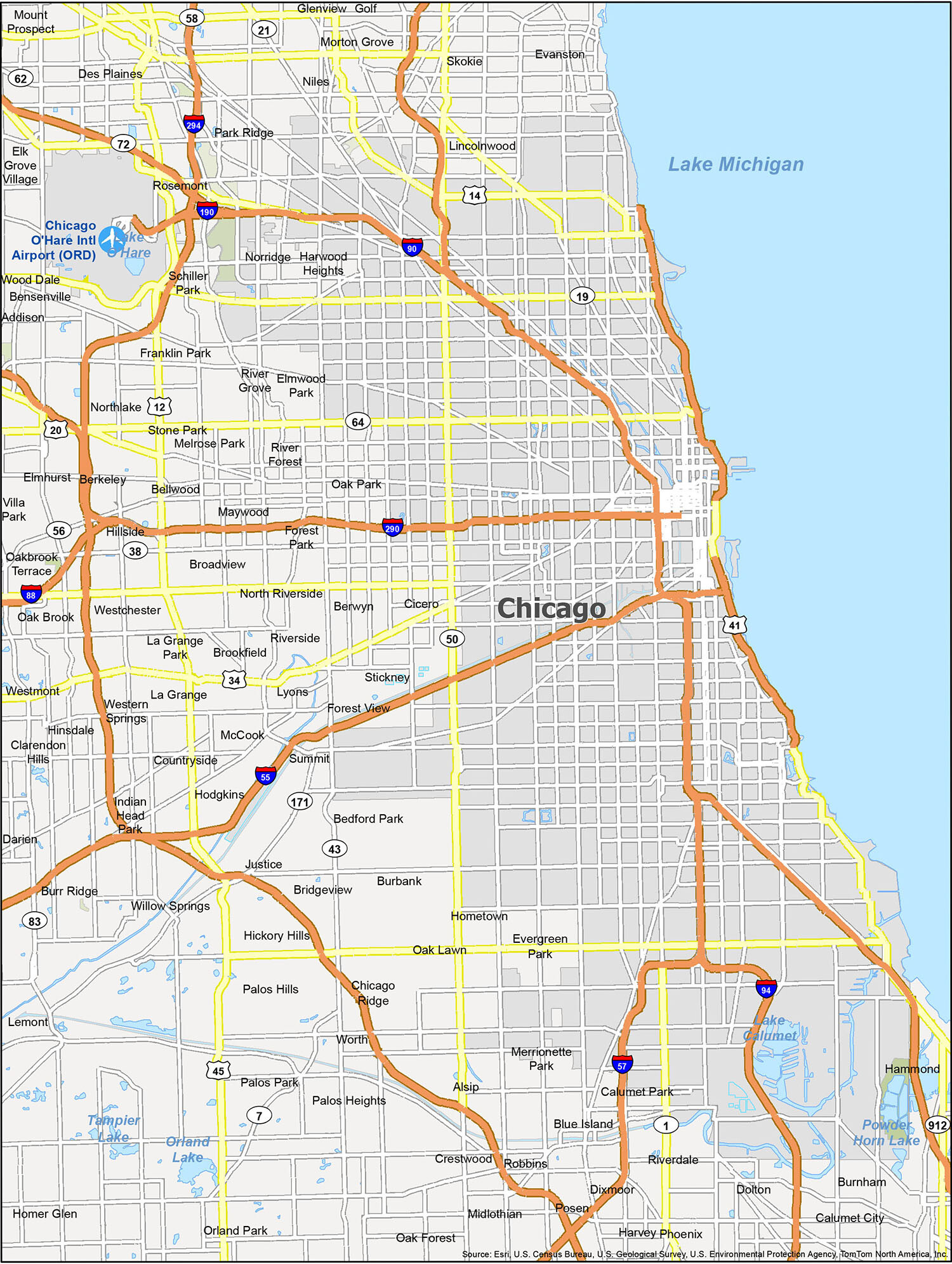 Chicago Usa Map States