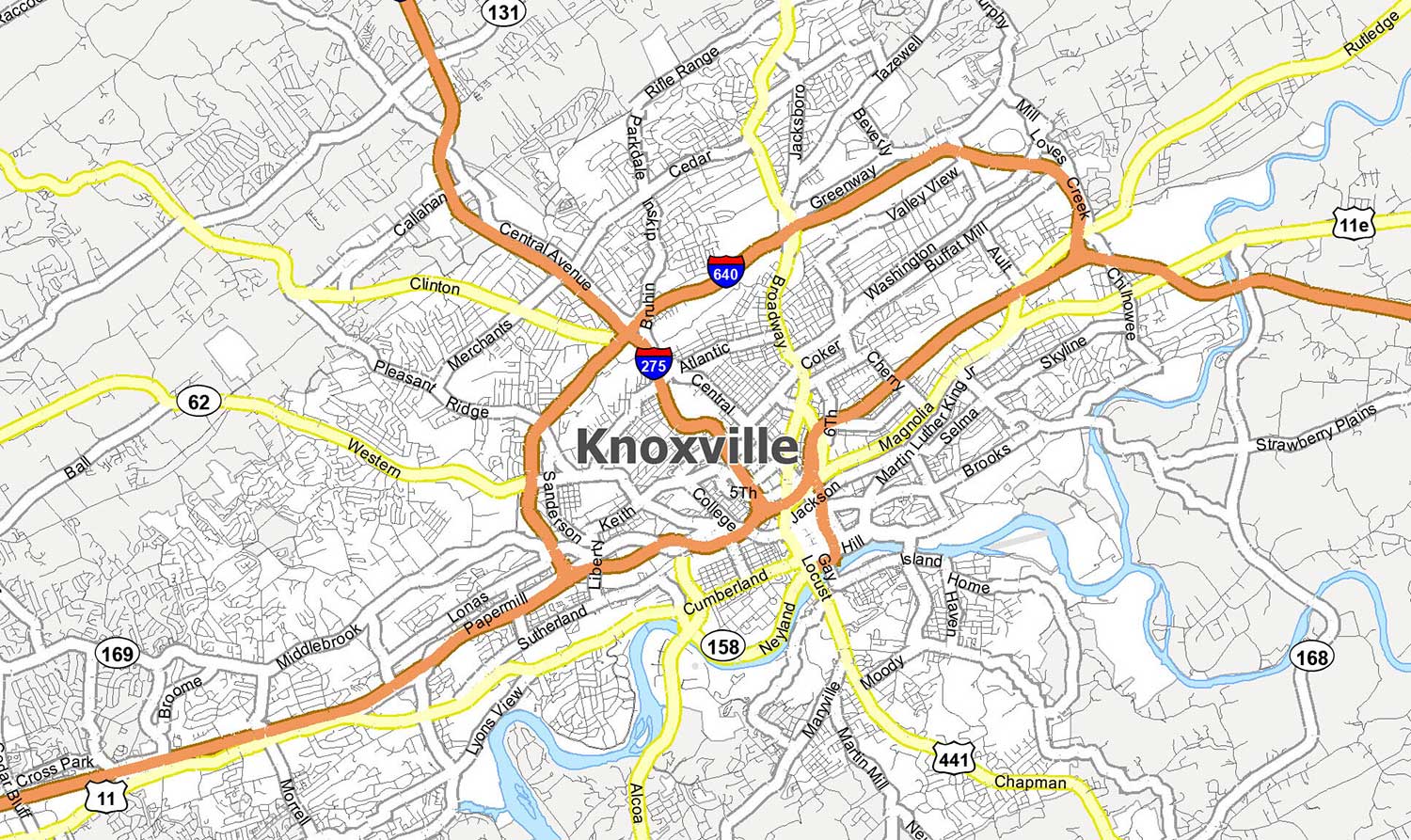 Expert Article on City Map of Knoxville TN » Business to mark