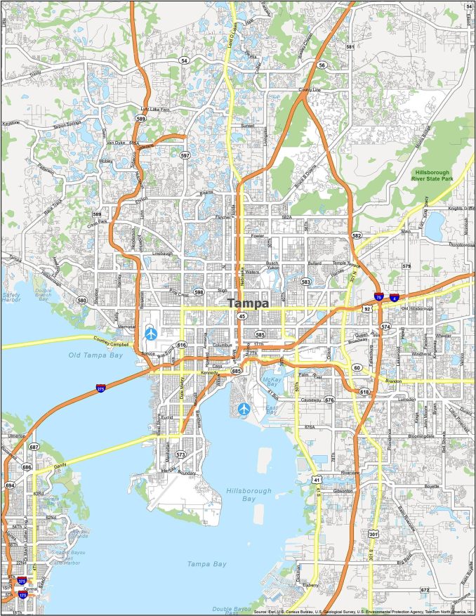 Tampa Area Code Map