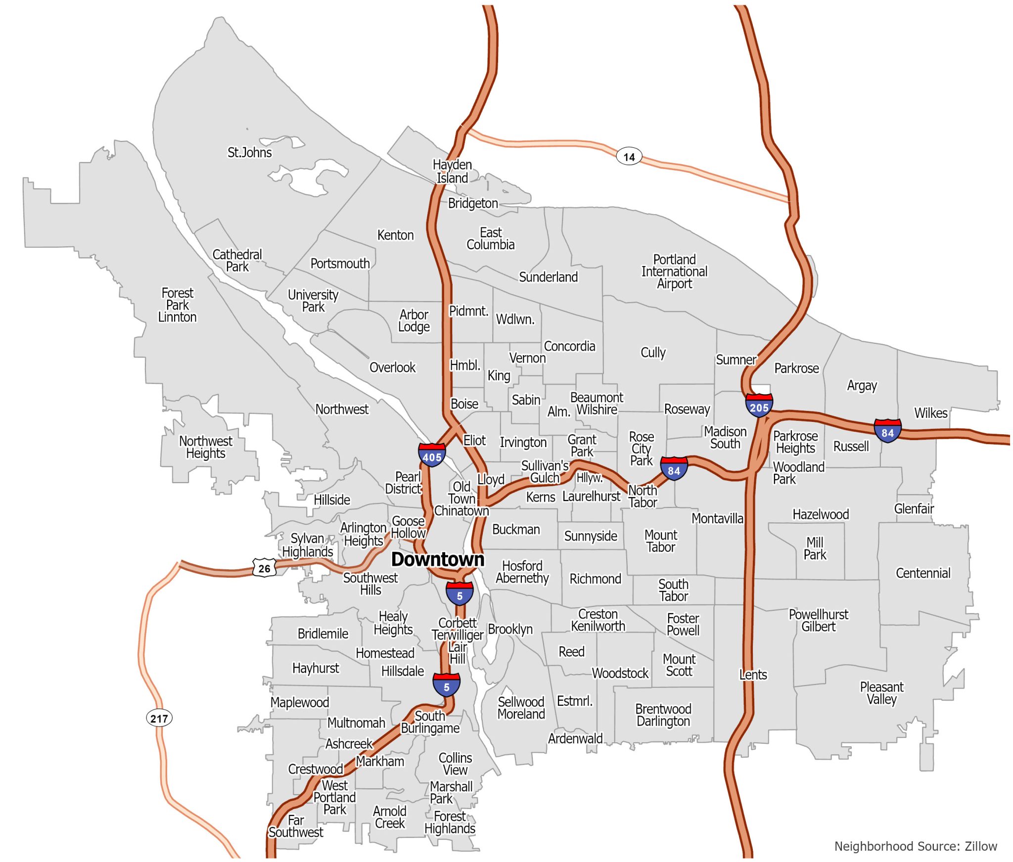 Portland Neighborhood Map - GIS Geography