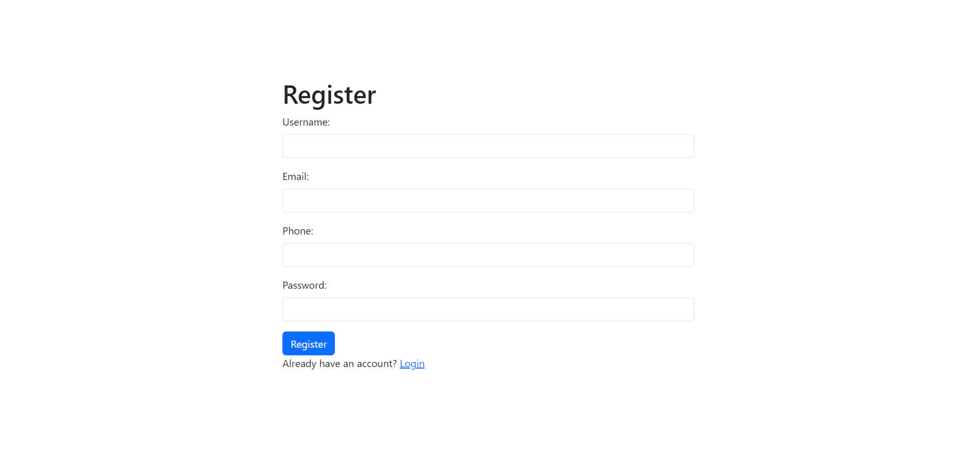 Registration Page