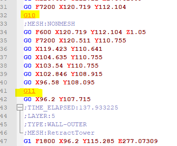 GCode with G10/G11