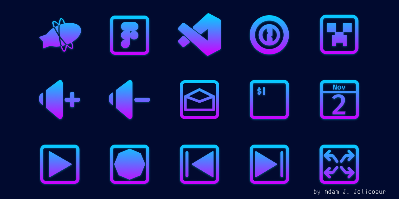 sample of the neon icons