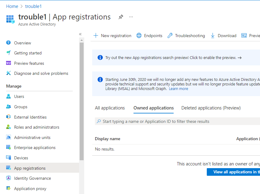 app registration