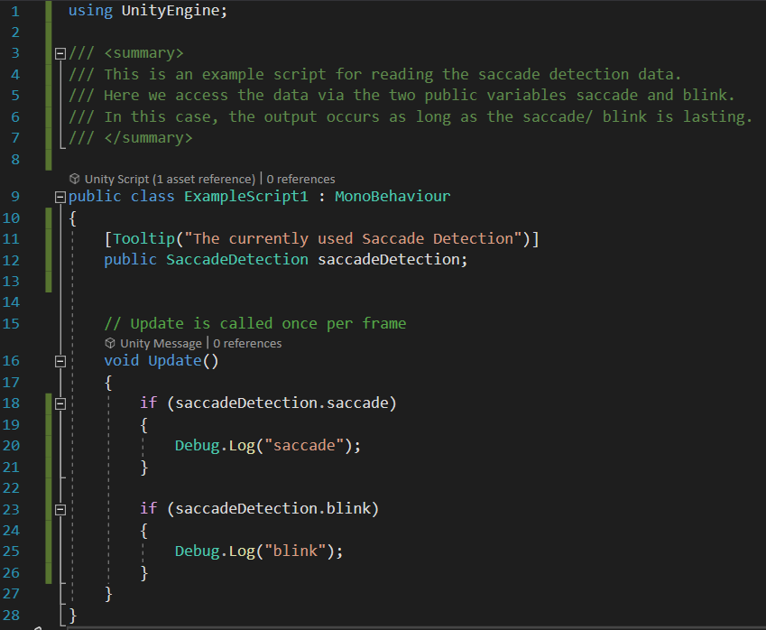 ExampleScript1 for accessing data via public variables