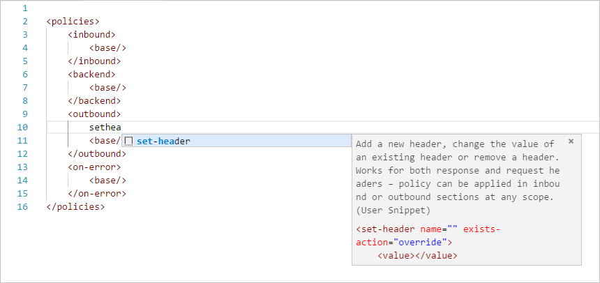Azure API Management VS Code User Snippet 2