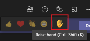 Hand raise screenshot