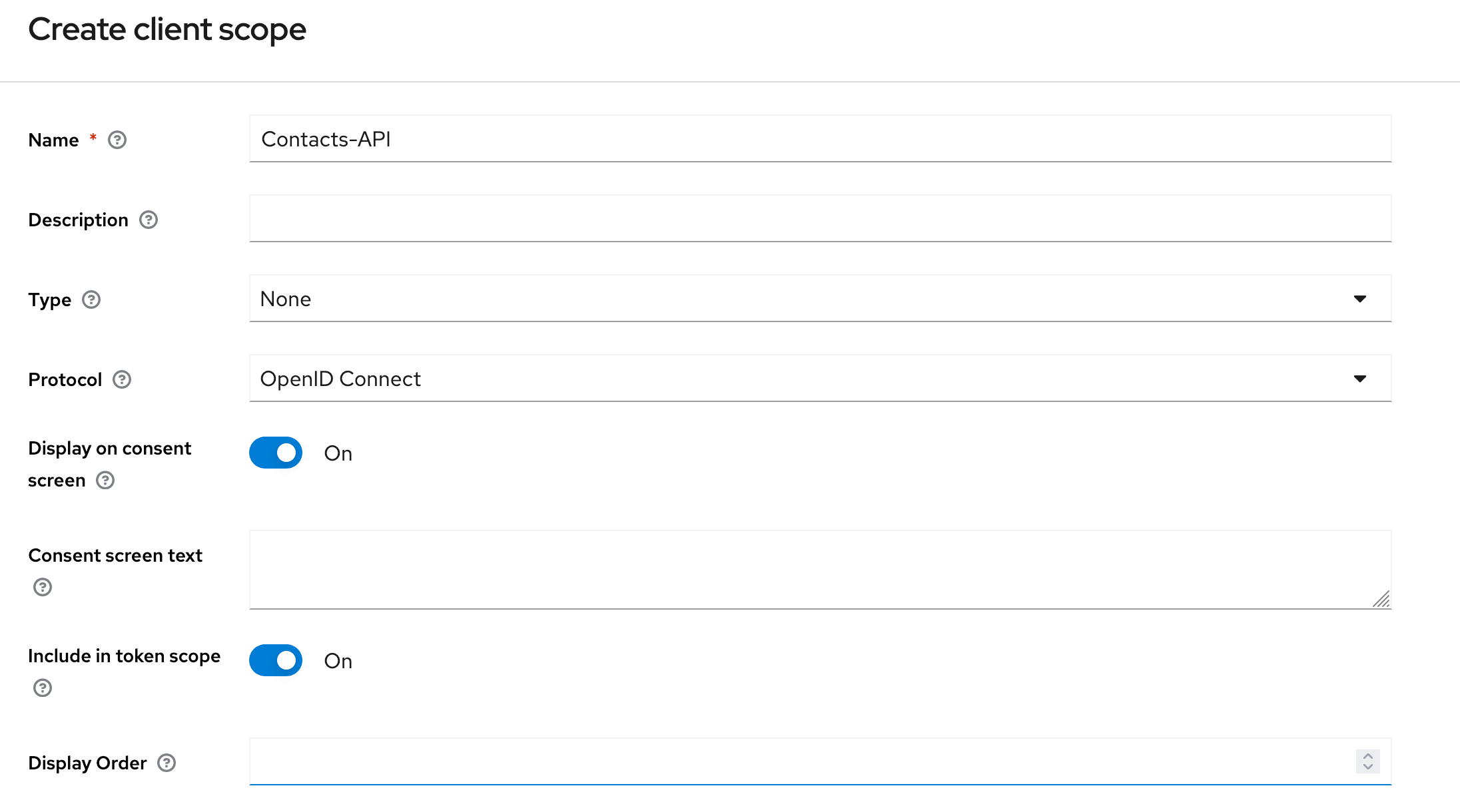 Creating a new Contacts-API scope