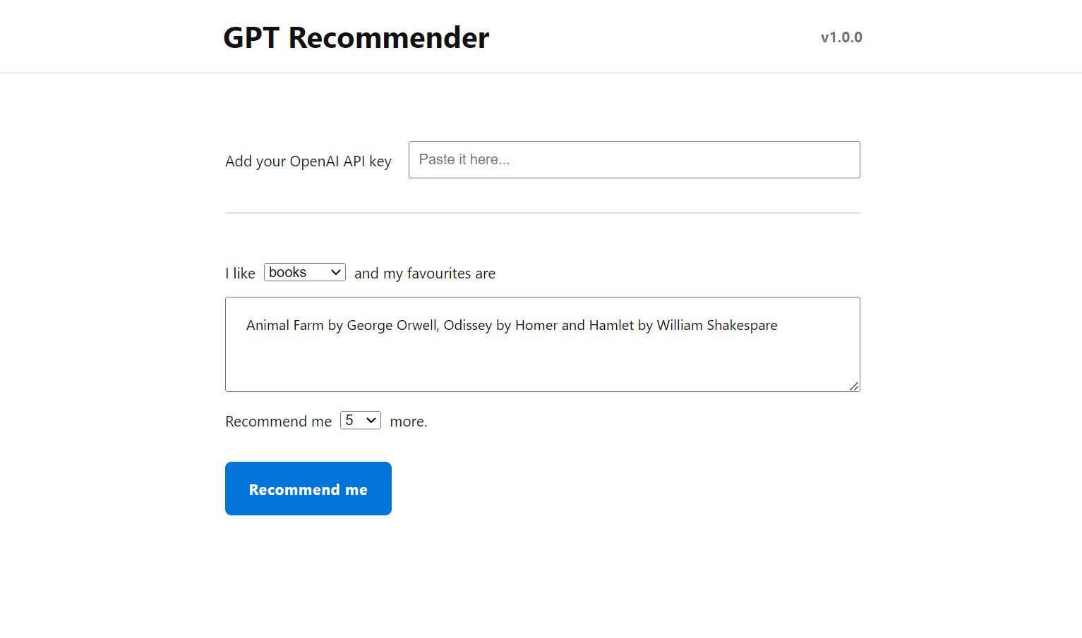 GPT Recommender