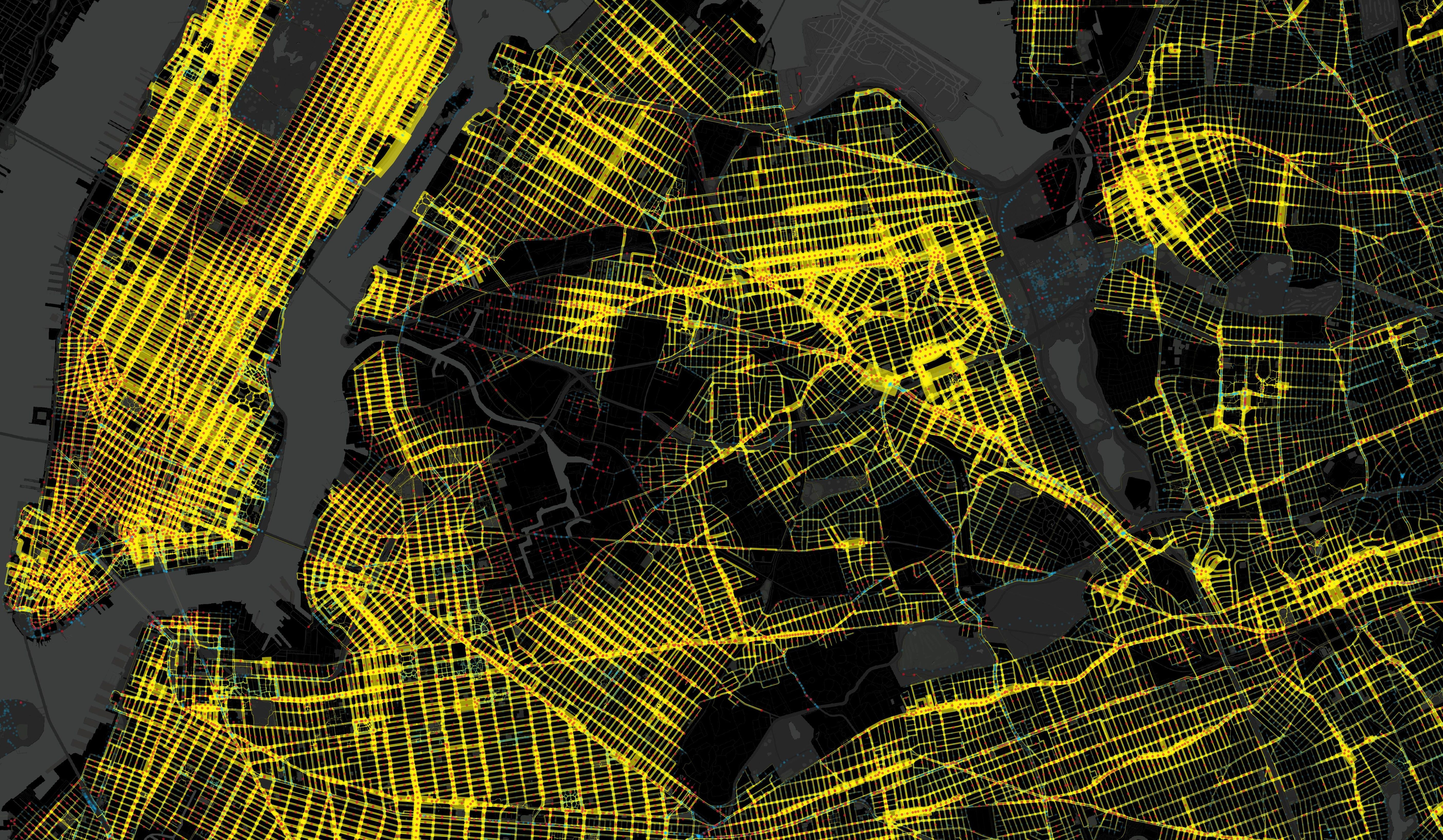 Example of trip flows generated for New York City