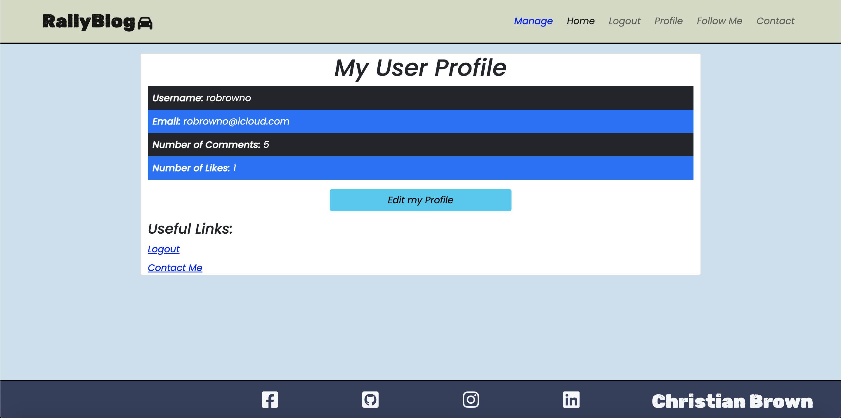 User Profile Page