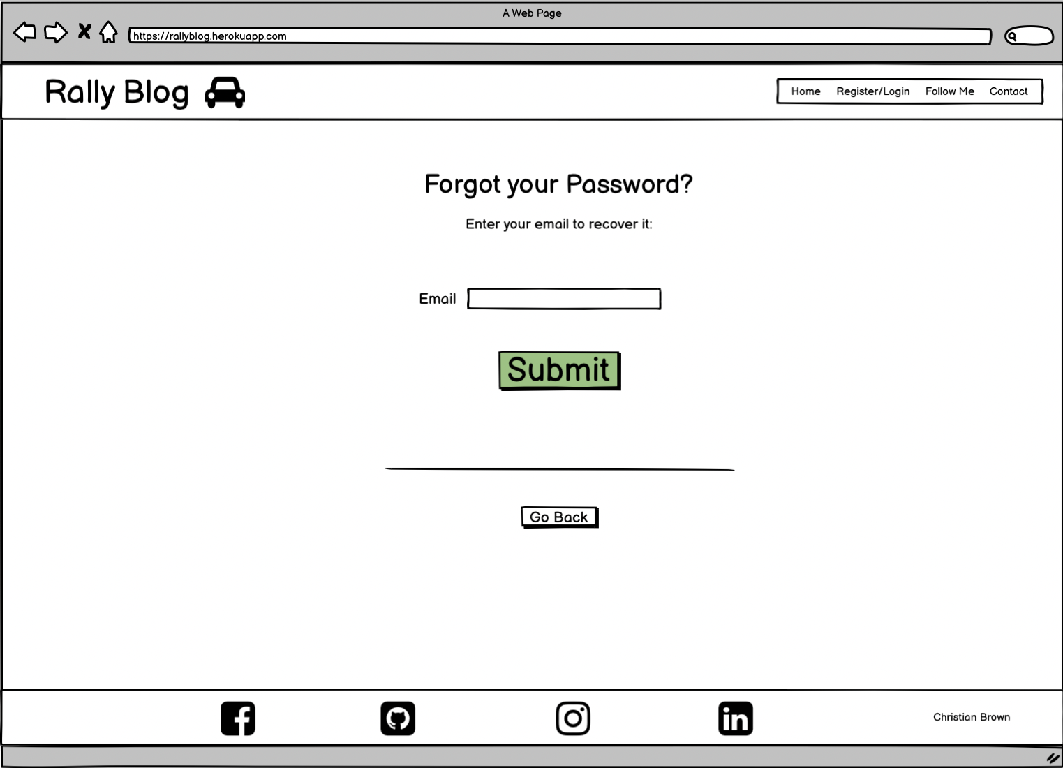 Forgot Password Page