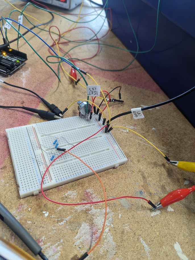 Picture of breadboard setup
