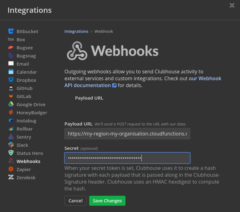 Shortcut's Generic Outgoing Webhook Integration