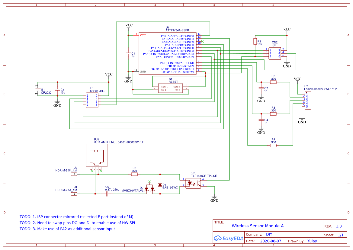 Wireless Sensor board schematics
