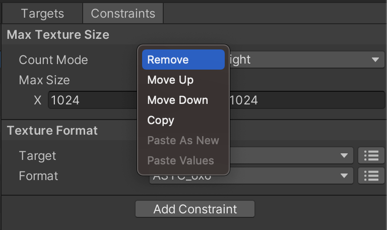 Constraints Operations