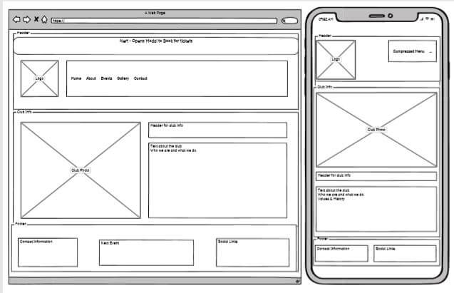 Home Page Wireframe