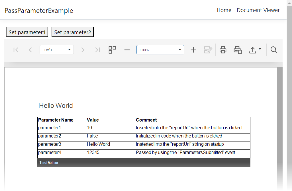 Pass Parameters from the Angular Client to a Report