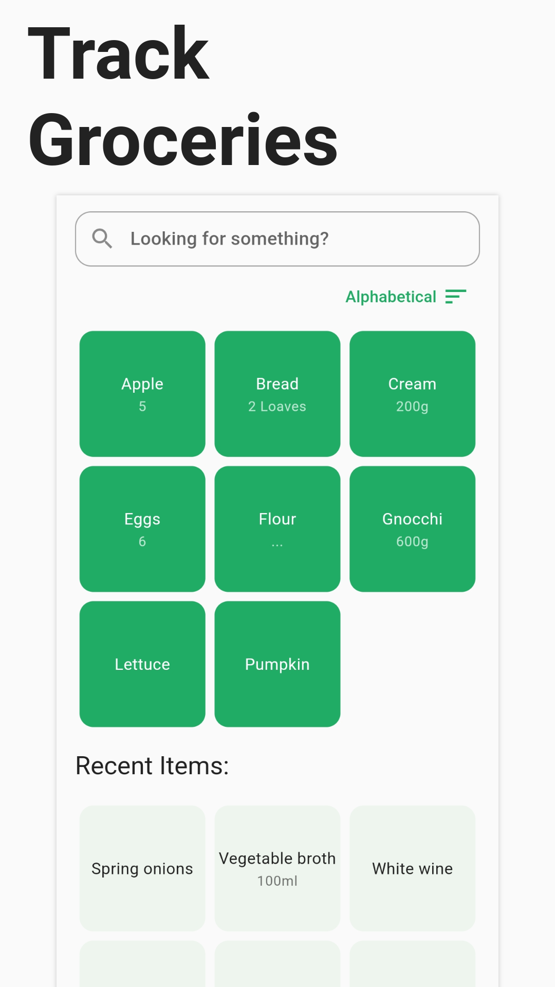 Groceries page