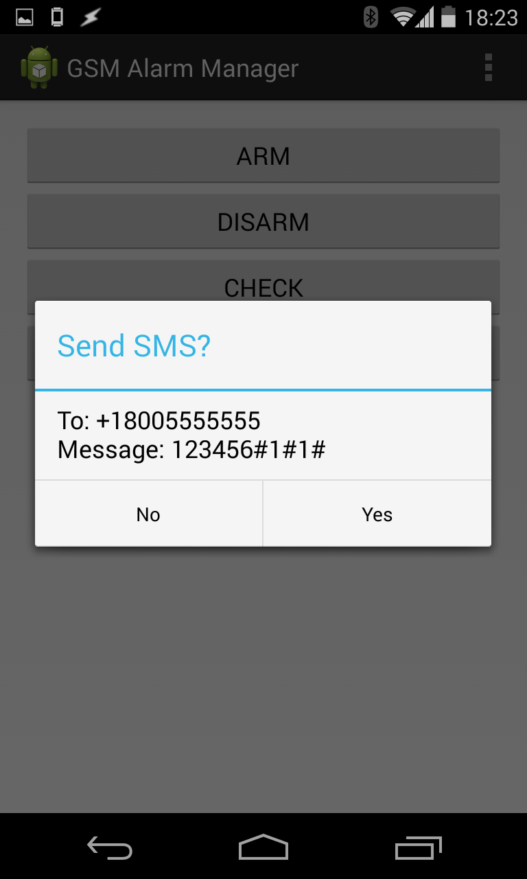 Alerts on SMS Send