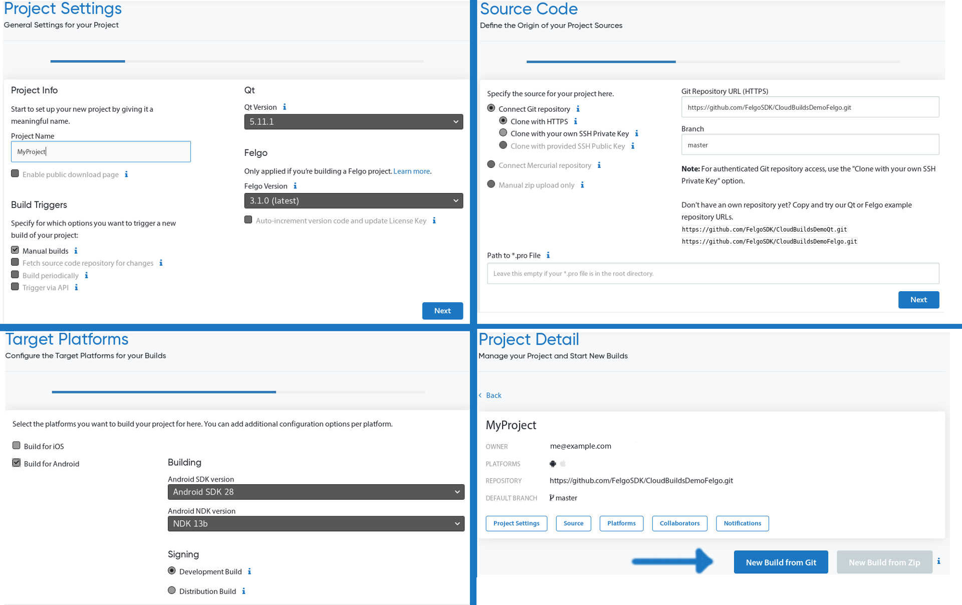 Felgo Cloud Builds: Configure access to source code