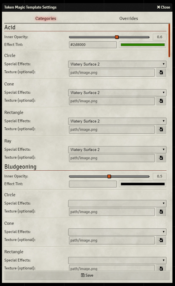 Template Settings Base