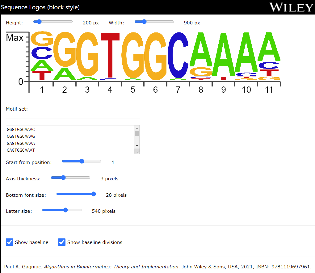 Sequence Logo (block style with axes)