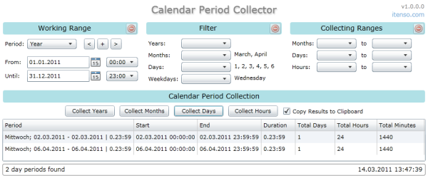 Calendar Period Collector