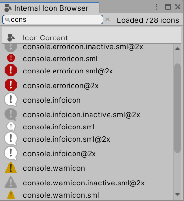 Internal Icon Browser Window