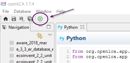 Run a script in openLCA
