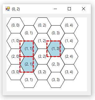 Three hexagons selected.