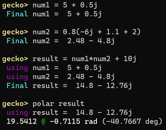 Complex numbers example 1