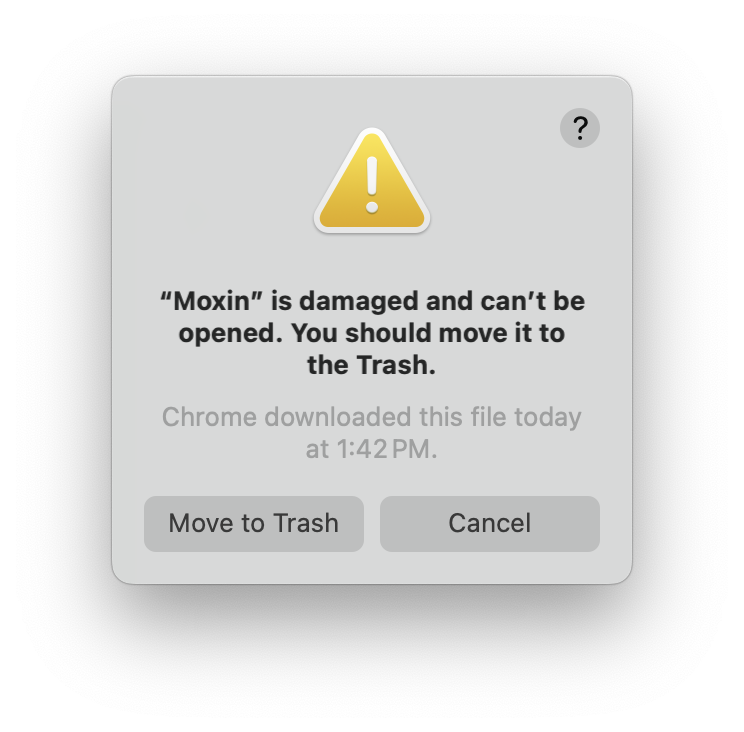 macOS error for Moxin app