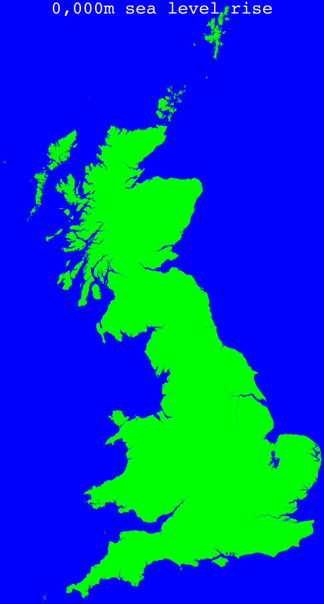 GB with a sea level of 0m