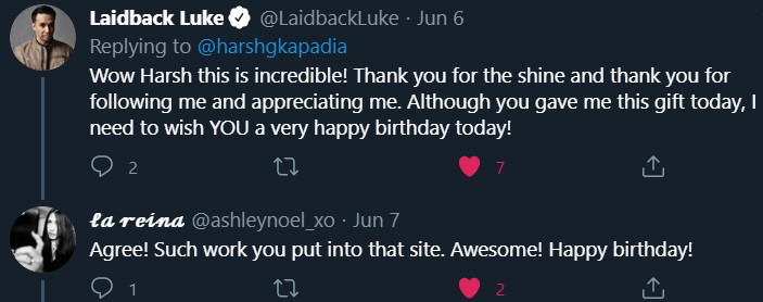 Laidback Luke's reaction to the web site