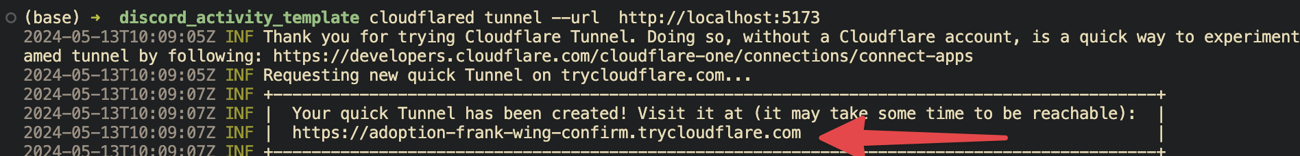 Cloudflare Tunnnel URL