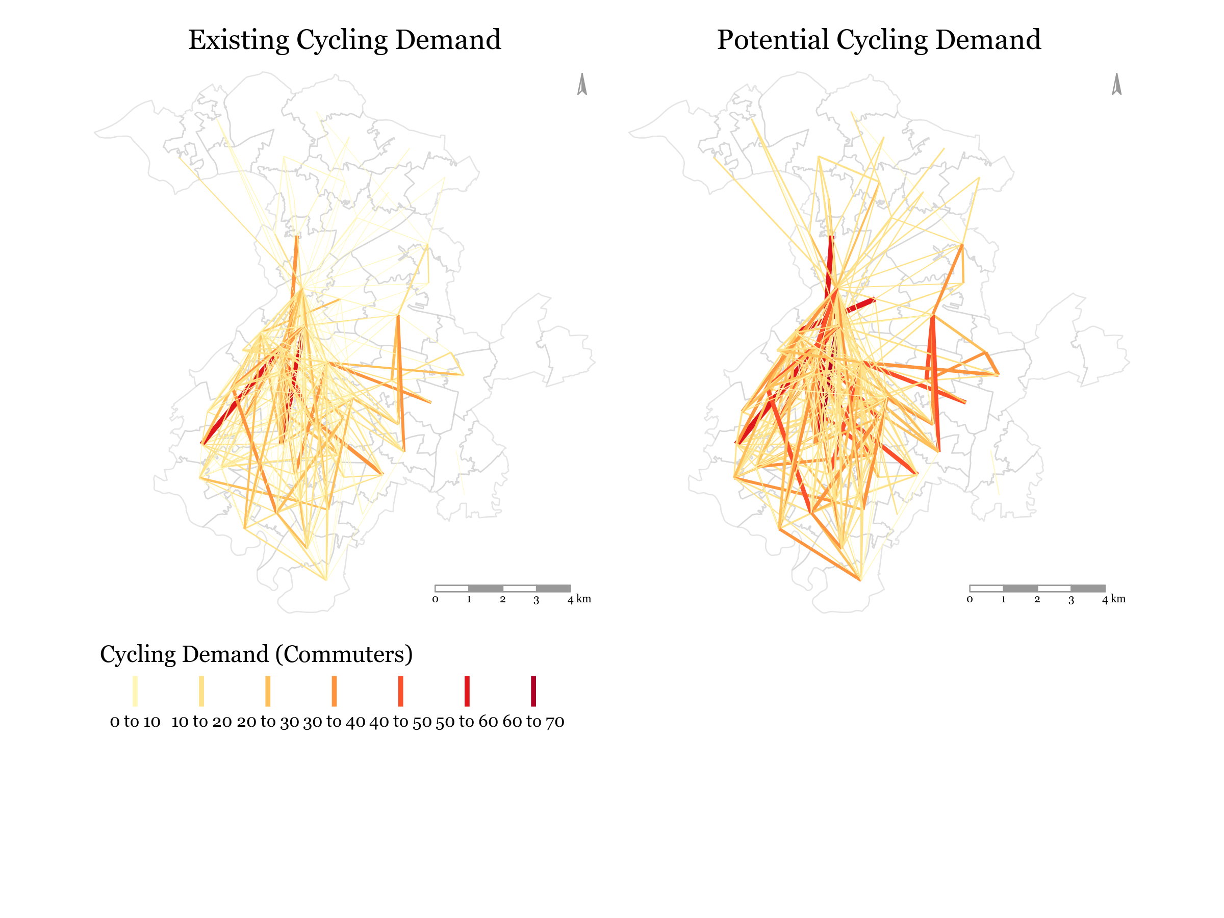 Current and potential cycling demand
