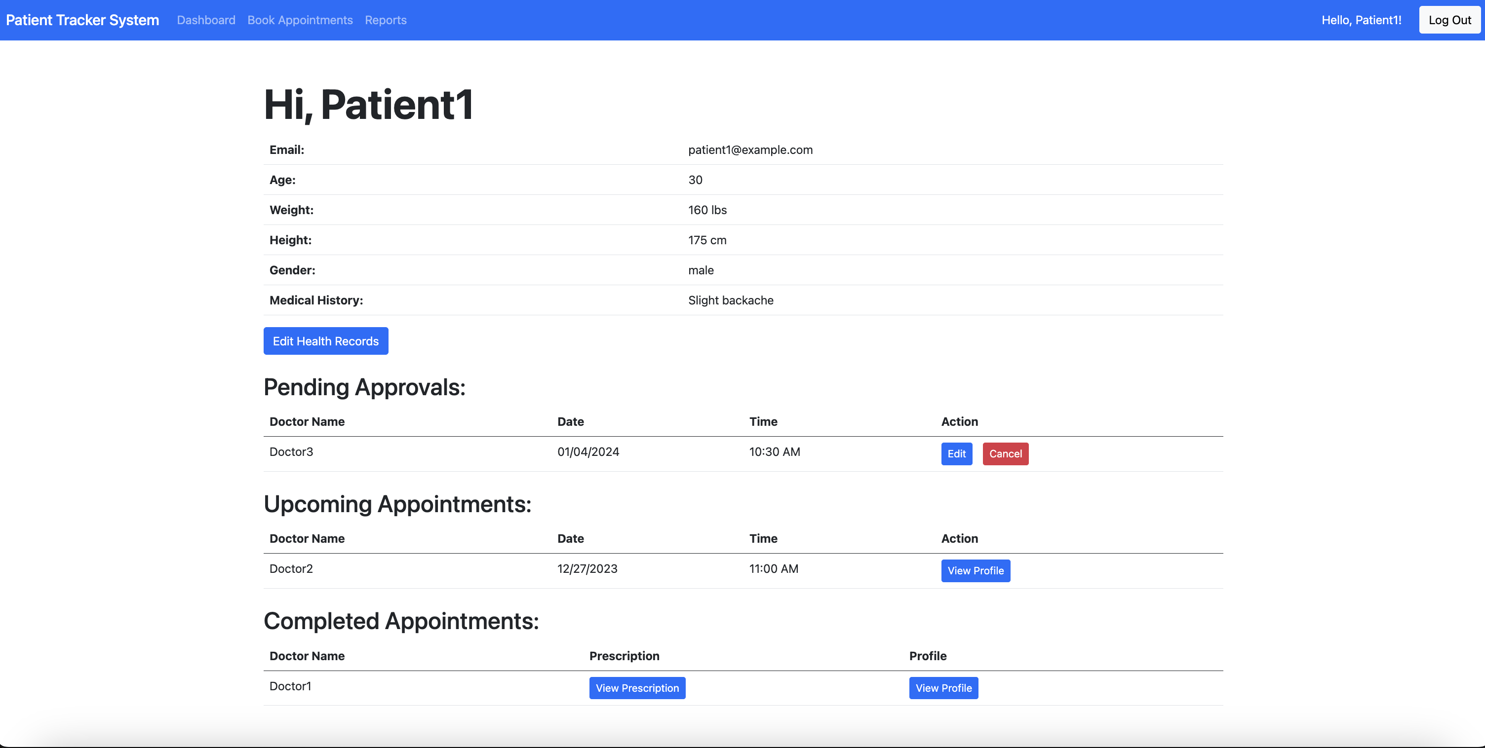 Patient Dashboard